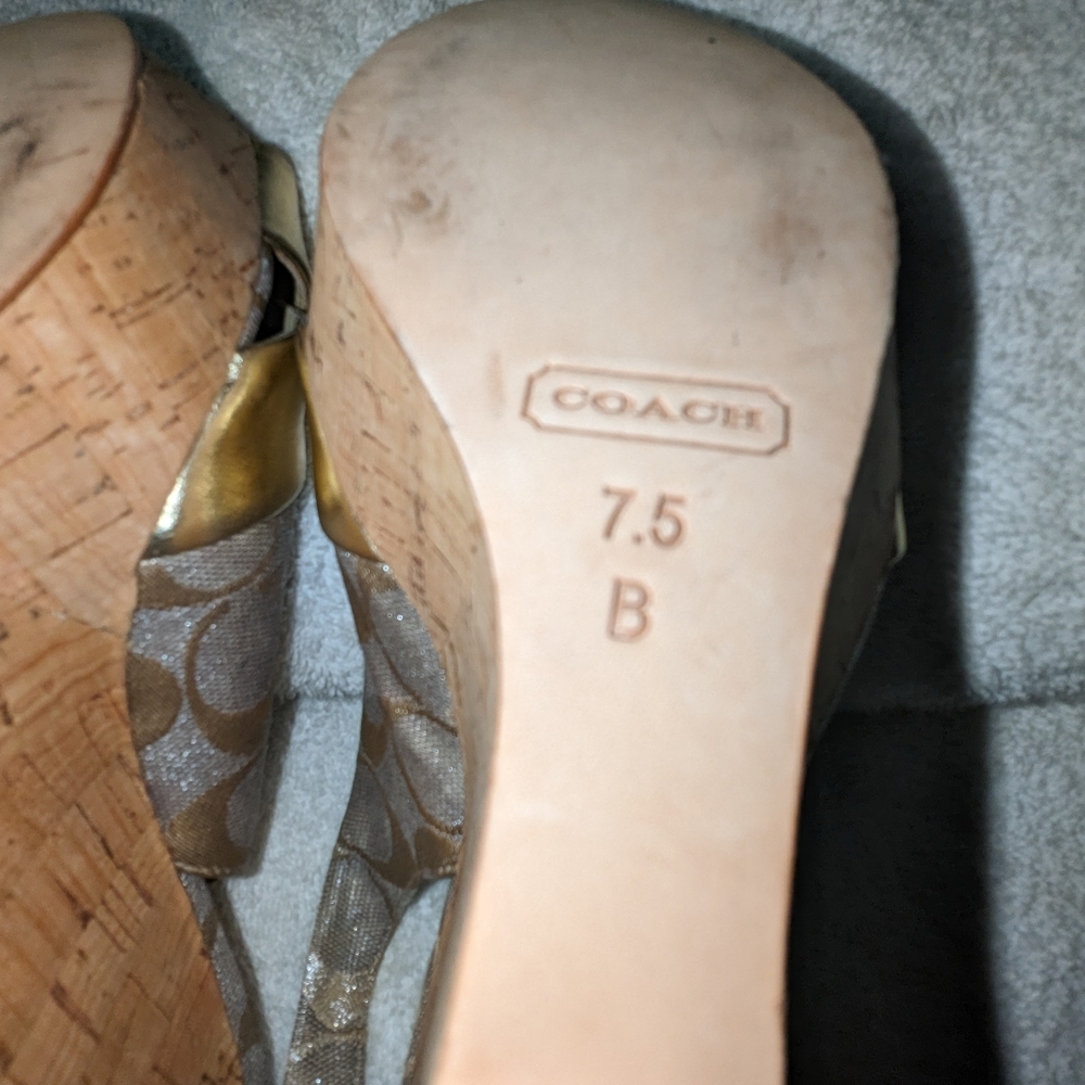 Vintage Coach Jesse wedge cork heeled sandals. 7.5 - Picture 10 of 11